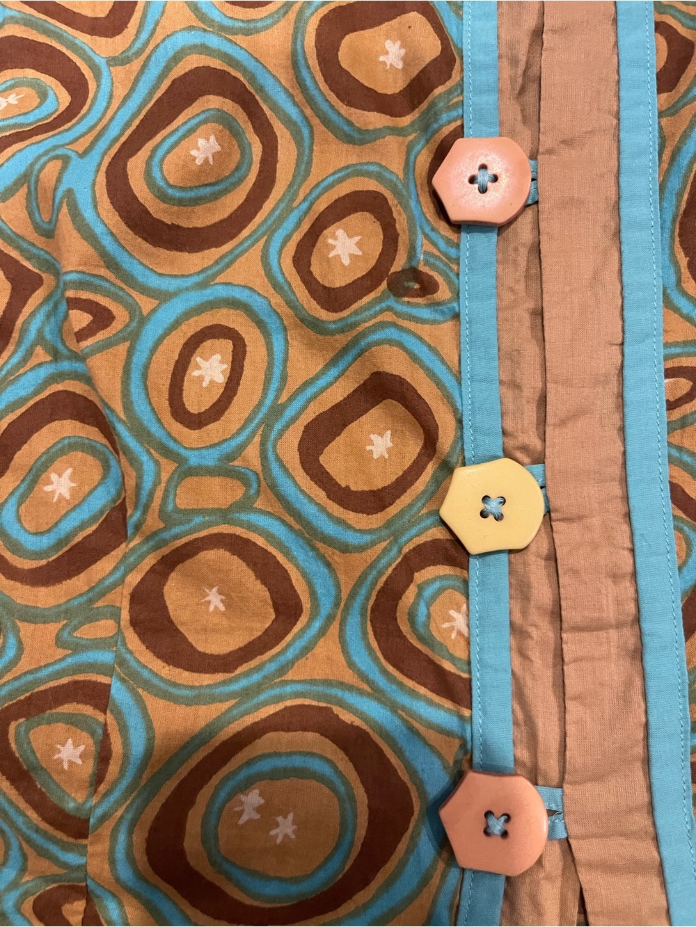Vintage 90’s Y2k Abstract Crop Top Sleeveless Patchwork (40) medium boho vintage - Picture 5 of 9